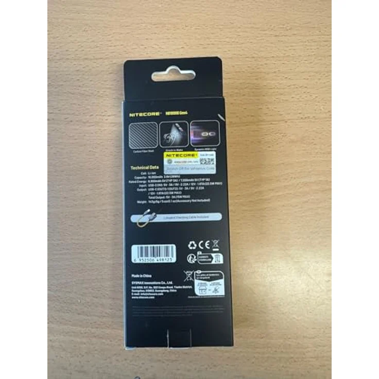 Nitecore NB10000 GEN4, Powerbank 10.000mAh mit IPX7-Zertifizierung und Carbon-Faser-Konstruktion, Carbonschwarz – Bild 4