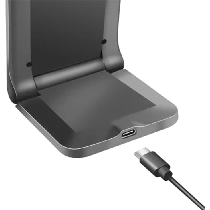 Logilink Smartphoneständer mit kabelloser Ladefunktion, 2 Spulen, für 4–7" große Qi-fähige Geräte, einstellbare Betrachtungswinkel, Schwarz – Bild 3