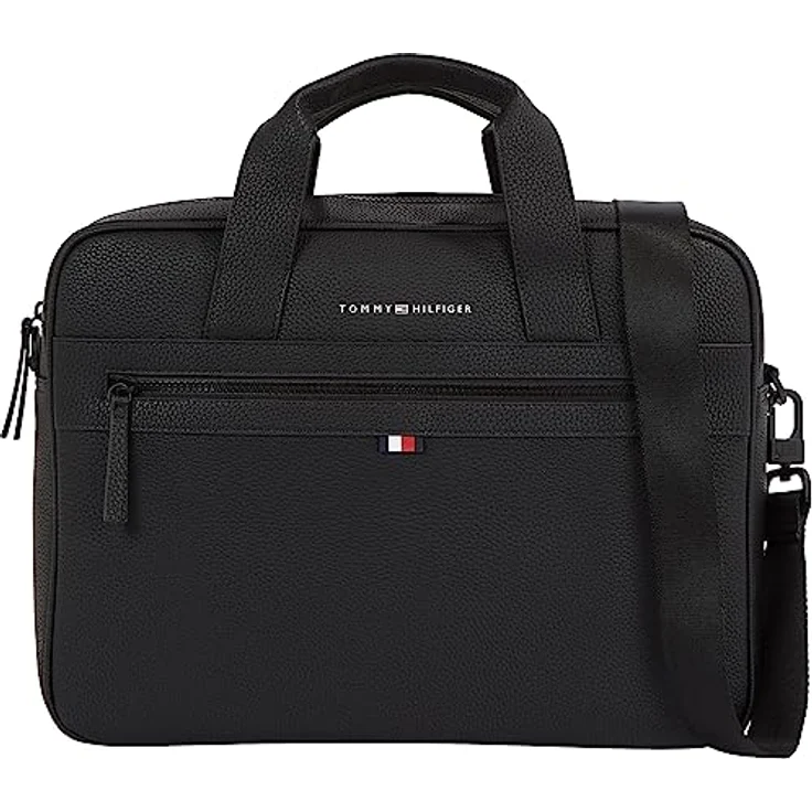 Tommy Hilfiger Herren Laptoptasche Essential PU Computer Bag 14 Zoll, Schwarz (Black), Einheitsgröße – Bild 1