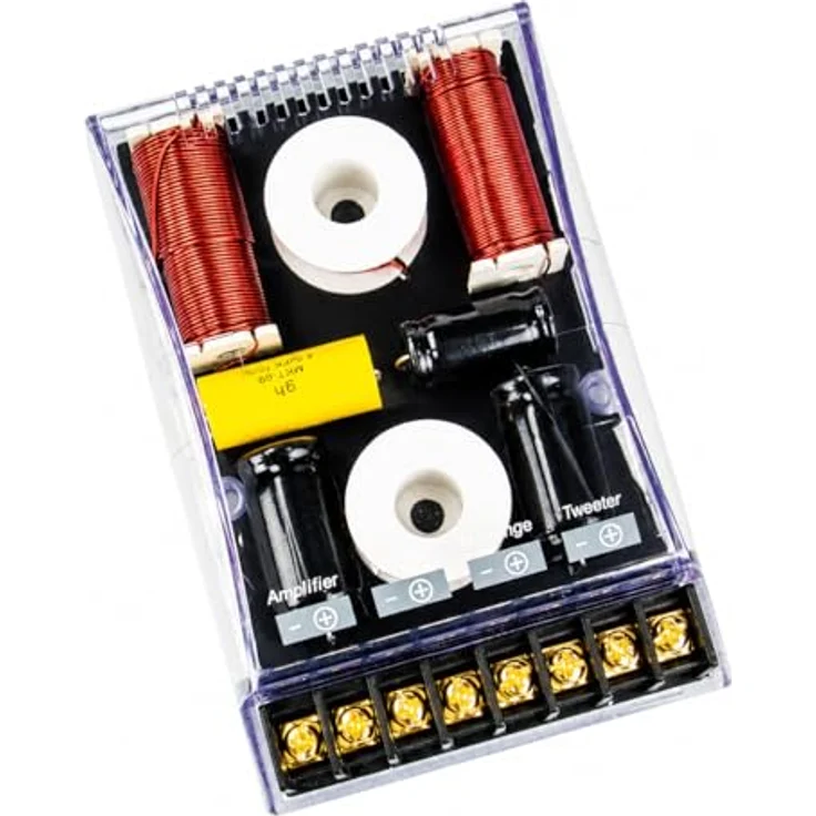 Sinuslive CR345, 3-Wege-Lautsprecher-Frequenzweiche bis 300 Watt, 4 Ohm, Übergangsfrequenzen 700/4500 Hz, kompakte Maße 128x83x38mm – Bild 2