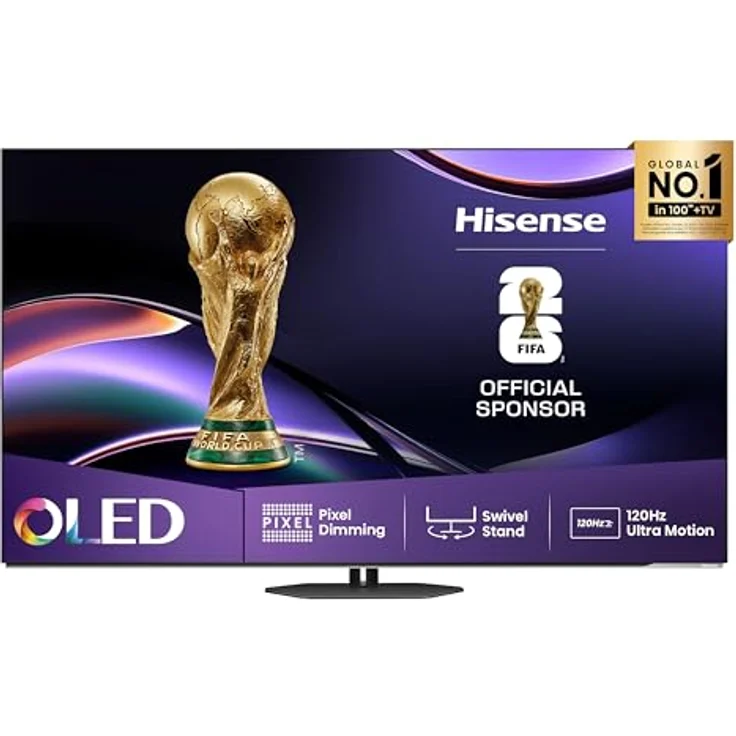 Hisense 65A85Q, 164cm (65 Zoll) 4K UHD OLED Smart TV, 120Hz, HDMI 2.1, Game Mode Pro, Dolby Vision IQ & Atmos, Schwarz, [2025] – Bild 1