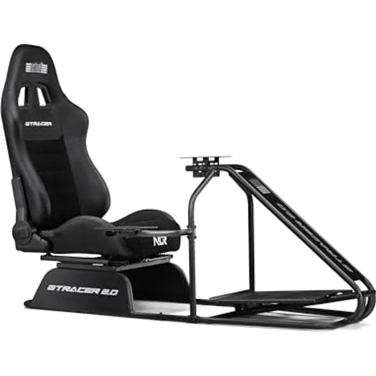 Next Level Racing GTRacer 2.0 Simulator Cockpit, ergonomischer GT-Rennsitz mit verstellbarer Pedalablage und integrierten Halterungen für Schalthebel und Handbremse