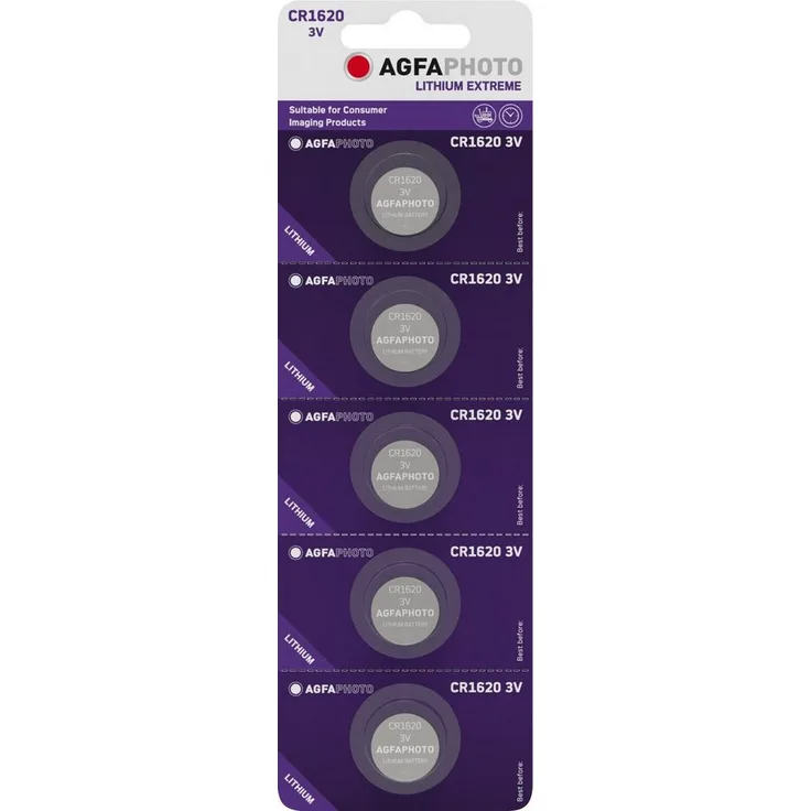 AgfaPhoto Agfaphoto Lithium-Knopfzelle CR1620 3V Extreme, Retail Bl Knopfzelle