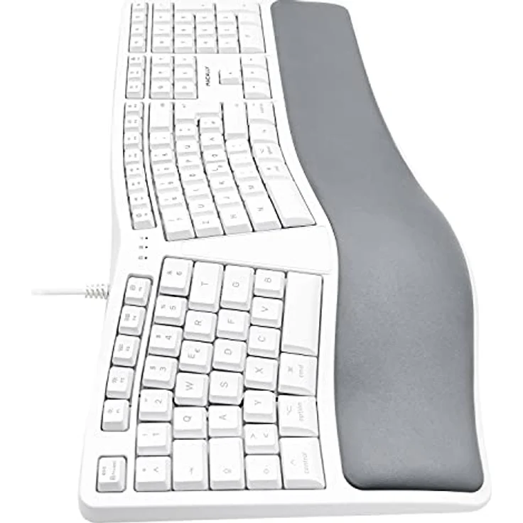 Macally MERGOKEY-DE, ergonomische USB-A-Tastatur mit Handballenauflage, QWERTZ Layout und 110 Tasten, geeignet für Mac mit macOS v10.6 oder höher – Bild 6
