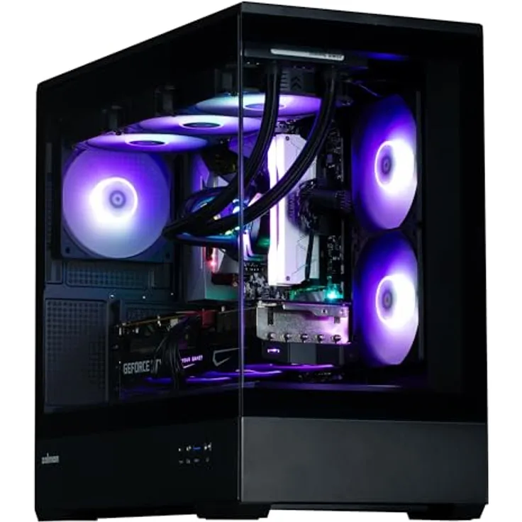 Zalman ATX Semi-Tower Gehäuse, Mini-Tower mit 3 x 120 mm LED A-RGB, schwarzes gehärtetes Glas, für Micro-ATX/Mini-ITX M/B, Typ C/USB 3.0
