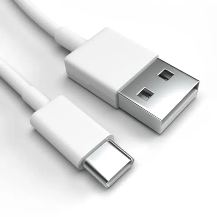 Justcom USB-C Ladekabel für Samsung Galaxy A20e 2019, weiß, 50 cm, Schnellladekabel mit bis zu 2,1 A und 480 Mbit/s Datenübertragung