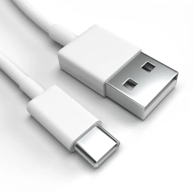 Justcom USB-C Ladekabel für Samsung Galaxy A22 5G, 50 cm, Schnellladen bis 3 A, Weiß – Bild 1