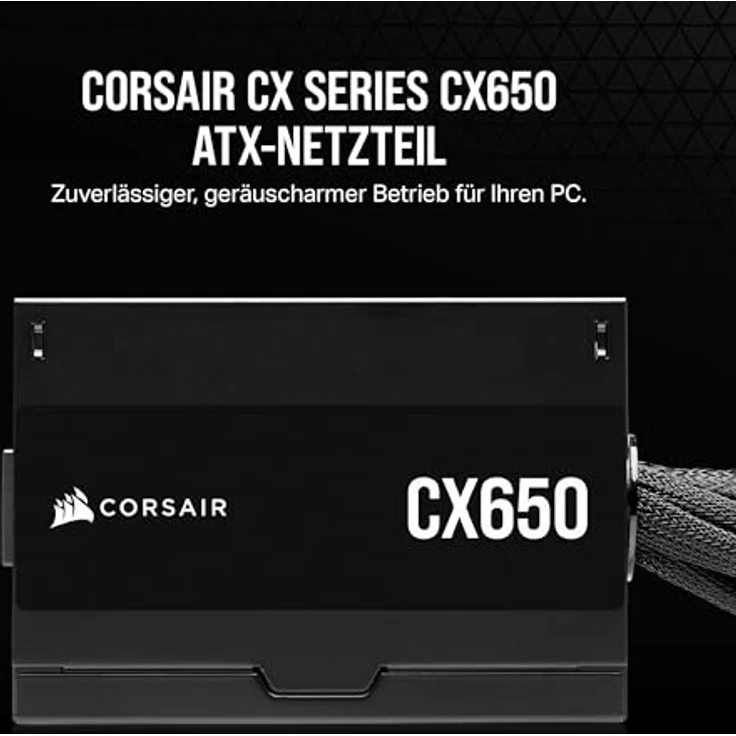 CORSAIR CX650 ATX 650W Netzteil - 80 Plus Bronze Zertifiziert - Geräuscharm - Ummantelte Kabel - Nicht Modular - EU - Schwarz – Bild 2