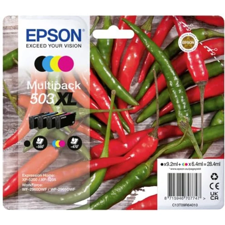 Epson Original 503XL Tinte Chili Multipack 4-farbig XL, XP-5200 XP-5205 WF-2960DWF WF-2965DWF, ReadyPrint Flex-Tintentarife – Bild 2