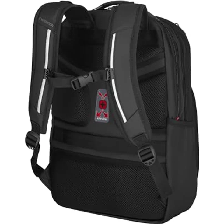 WENGER Cosmic Laptop-Rucksack, recyceltes Außenmaterial, 30 l, Damen Herren, Schwarz – Bild 3