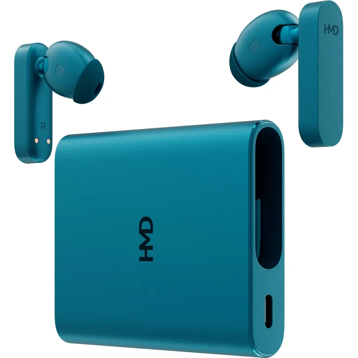 HMD Amped Buds, Kabellose Kopfhörer mit ANC und 95 h Akkulaufzeit, Blau