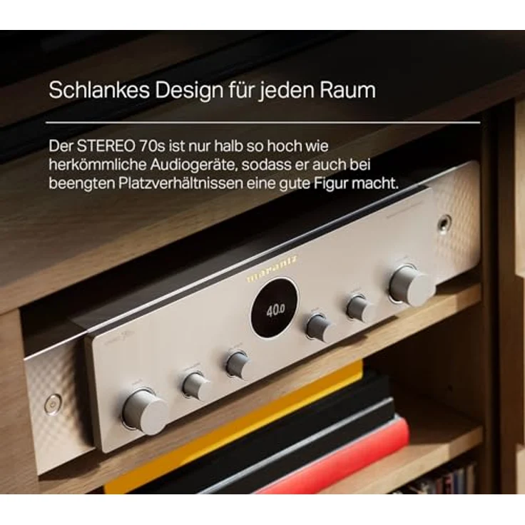 Marantz Stereo 70s Stereo-Gerät mit HDMI-Umschaltung, Streaming über HEOS Built-in, Phono-Eingang und UKW-/DAB+-Radio - Silber – Bild 4