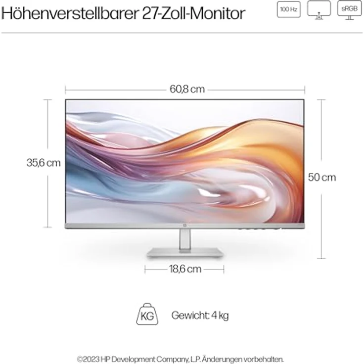 HP 527sh 27 Zoll Full-HD Monitor (5 ms Reaktionszeit, 100 Hz) – Bild 3