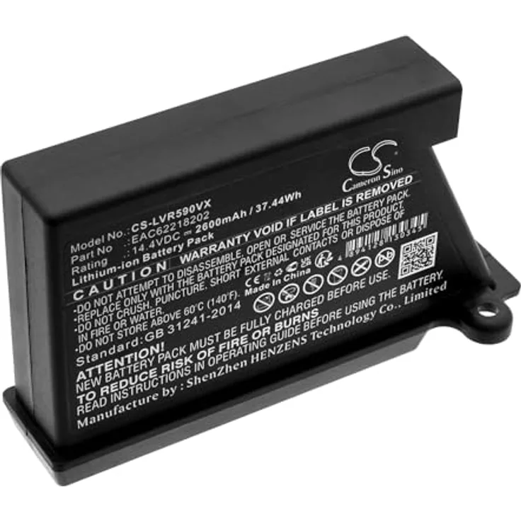 Cameron Sino CS-LVR590VX Akku 2600mAh Kompatibel mit [LG] HomBot R66803VMNP, HomBot VCARPETX, HomBot VHOMBOT1, HomBot VHOMBOT3, HomBot VPARQUET, HomBot VR1010GR, HomBot VR1012BS, HomBot VR1012W, HomBot VR1013RG, Li-ion 37.44Wh