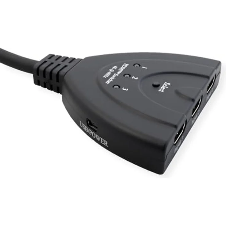 VALUE 4K HDMI Switch, 3-Fach mit Umschaltung bis 4K60, automatische Erkennung, für drei HDMI-Quellen – Bild 3