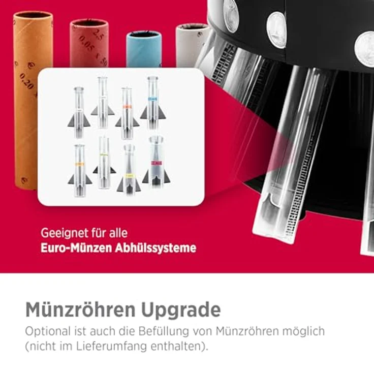 Olympia CC202, Münzzähler und Münzsortiergerät mit Zählgeschwindigkeit von 200 Münzen/Min, für Euro-Münzen, RS232-Anschluss – Bild 7