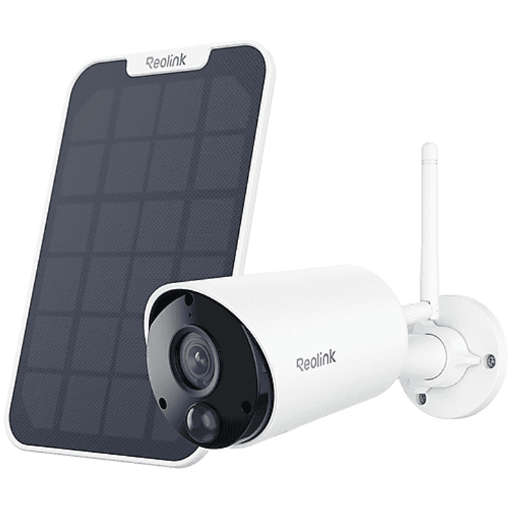 REOLINK Argus B320, 5MP Solarbetriebene Außenkamera mit Personen- und Fahrzeugerkennung, Zwei-Wege-Audio und IP65 Wetterfestigkeit