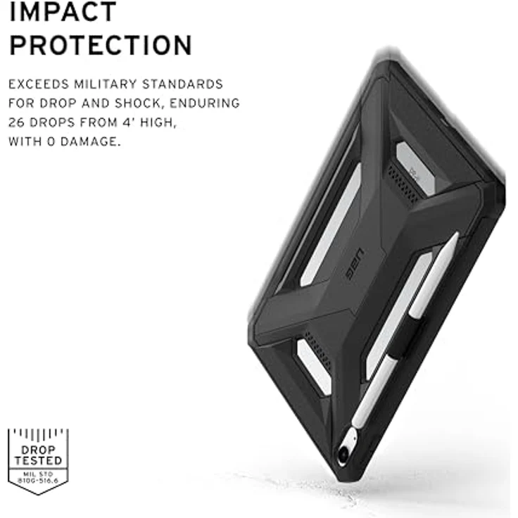 URBAN ARMOR GEAR Scout Plus Case für Apple iPad 10.9 / iPad 11 (10. Gen 2022 / A16-11. Gen 2025), schwarz, mit Apple Pencil Halterung und Standfunktion, militärischer Schutzstandard – Bild 2