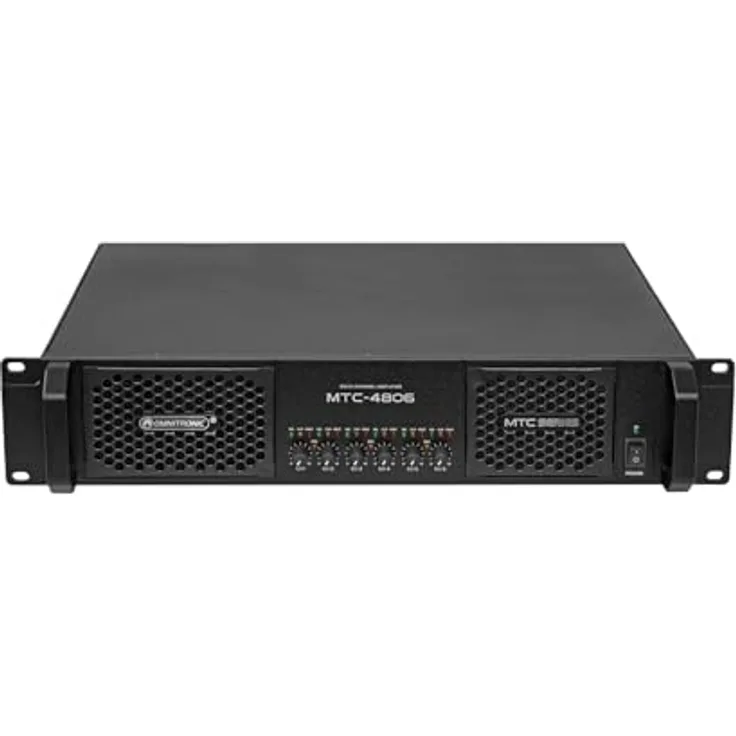 OMNITRONIC MTC-4806 6-Kanal Endstufe | Class D Mehrkanal-PA-Verstärker mit Schaltnetzteil, 6 x 800 W RMS (4 Ohm), 6 x 400 W RMS (8 Ohm) - Omnitronic Markenprodukt in blau