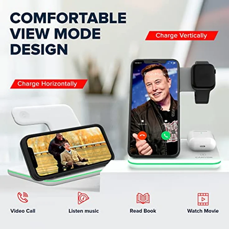 Canyon Ladegerät Wireless Dock 3in1 QI für Apple 15W white – Bild 3
