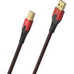 Oehlbach USB-Evolution B - hochwertiges USB-Kabel Typ 2.0 USB-A auf USB-B (für Audio-Streaming, DAC und Drucker) schwarz/rot - 50cm