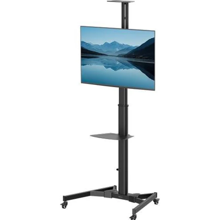 Fellowes mobiler TV-Ständer, geeignet für 70" Bildschirme bis 50 kg, Schwarz, höhenverstellbar mit Rollen und Kabelmanagement