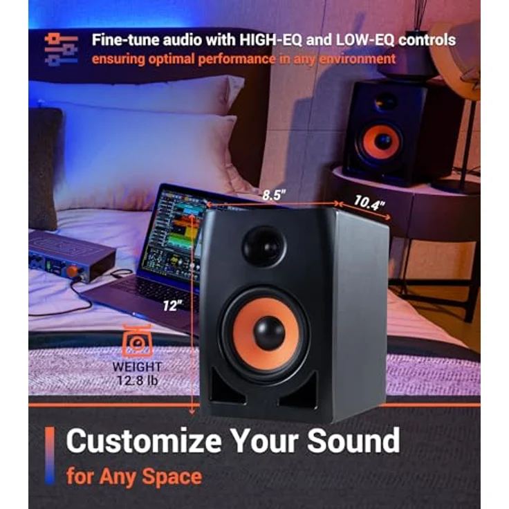 ESI nEar i7, Aktiver 6,5-Zoll Studiomonitor mit DSP und 2-Wege Class-D-Verstärkung, Schwarz – Bild 7