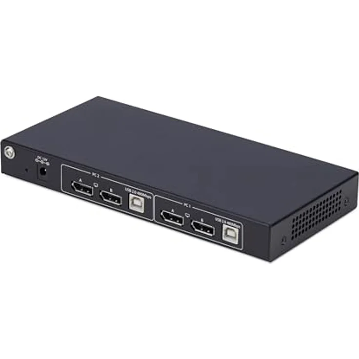 StarTech P2ADD121D KVM Switch, 3840 x 2160 Pixel, 4K Ultra HD, Aluminium-Gehäuse, Schwarz – Bild 3