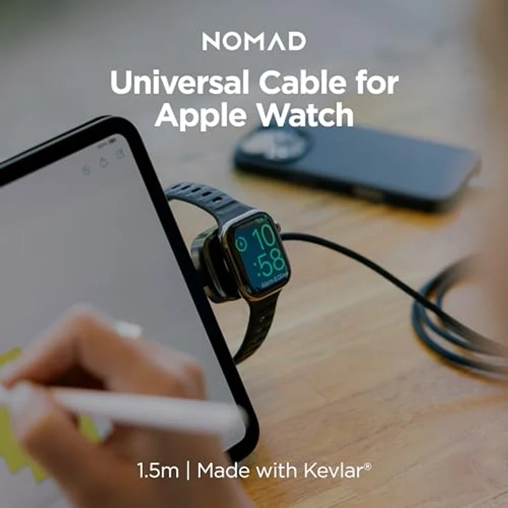 NOMAD Universal-Kabel für Apple Watch, 1,5 m, USB-C, robust mit Kevlar-Ummantelung, integrierter Kabelbinder – Bild 10