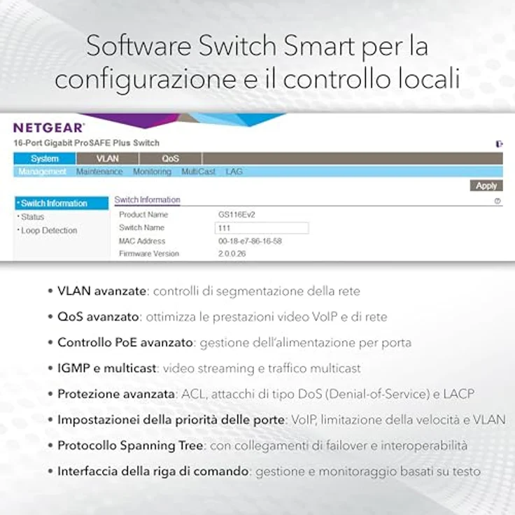 NETGEAR GS752TP 52-Port PoE Gigabit Ethernet Smart Switch: Managed, optionales Insight-Cloud-Management, 48 PoE+ bei 380 W, 4 1G SFP, Desktop- oder Rack-Befestigung – Bild 3