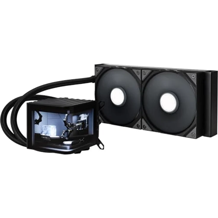 TRYX Panorama, CPU Wasserkühler mit 240 mm Radiator, 2x 120 mm Lüfter, langlebiges Kupferdesign, Schwarz – Bild 1
