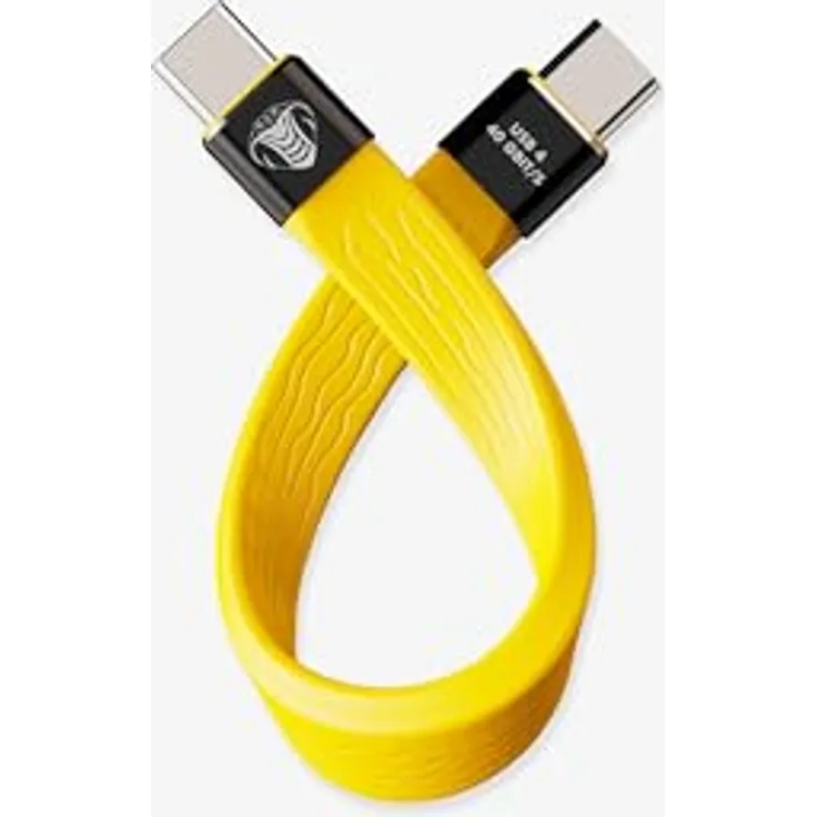 Cobra Tether USB-C auf USB-C Kabel, USB FlexPro (40 Gbit), 0,14 m, Gelb