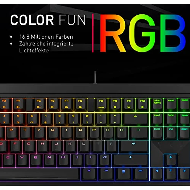 CHERRY MX 2.0S, kabelgebundene Gaming-Tastatur mit RGB-Beleuchtung, Deutsches Layout (QWERTZ), MX RED Switches, weiß – Bild 5