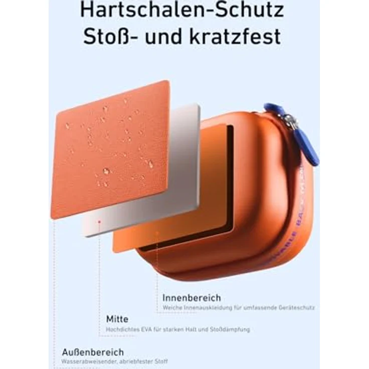 TELESIN Telesin DisAdv EVA Mini-Transporttasche für Sportkameras, hartes EVA-Case, orange – Bild 4