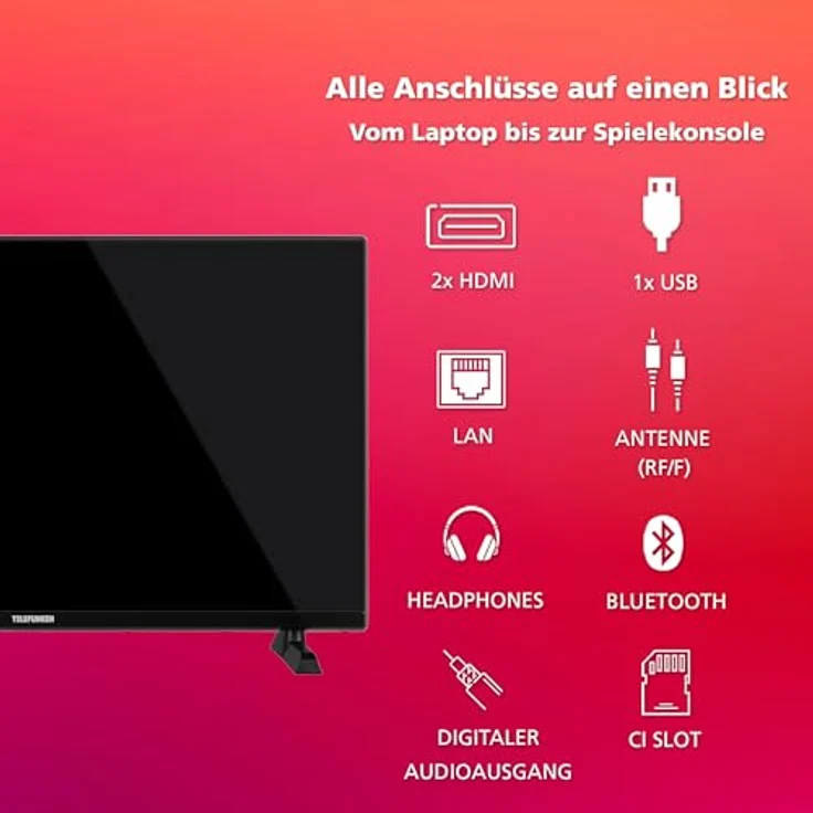 Telefunken 32 Zoll Fernseher/TiVo Smart TV (HD-Ready, HDR, HD+ 6 Monate inkl., Triple-Tuner) XH32TO750S – Bild 4