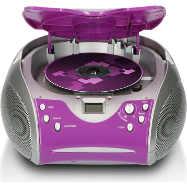 Lenco Radio CD-Player SCD-24 tragbares Stereo UKW-Radio mit CD-Player und Teleskopantenne in lila – Bild 2