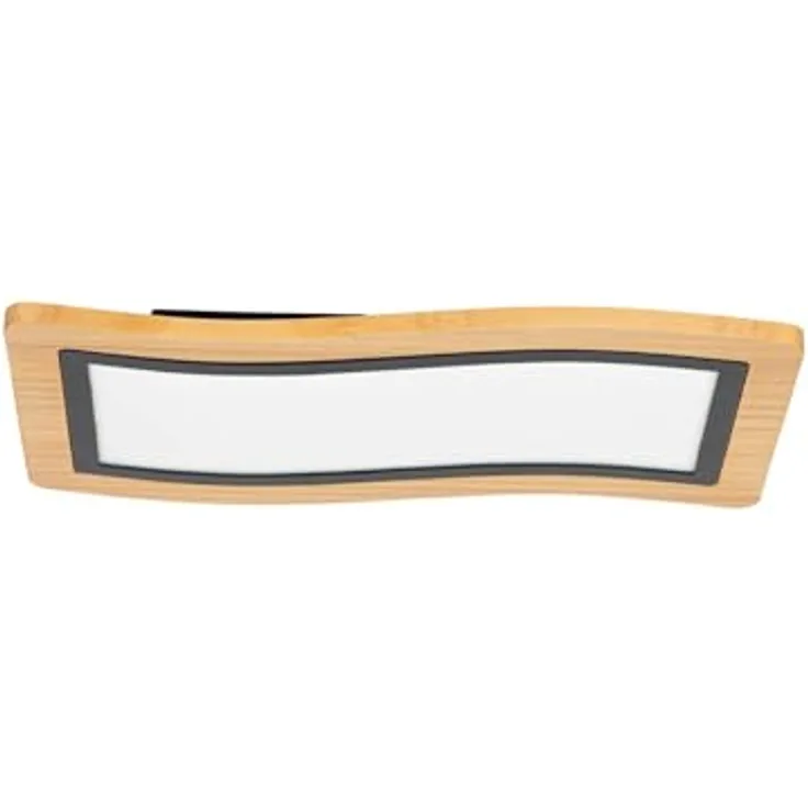 Lucande LED Deckenlampe dimmbar über Wandschalter, Deckenleuchte Holz 17W LED, warmweiß 3000K, Wohnzimmerlampe, Deckenleuchte Esszimmer in Natural Style