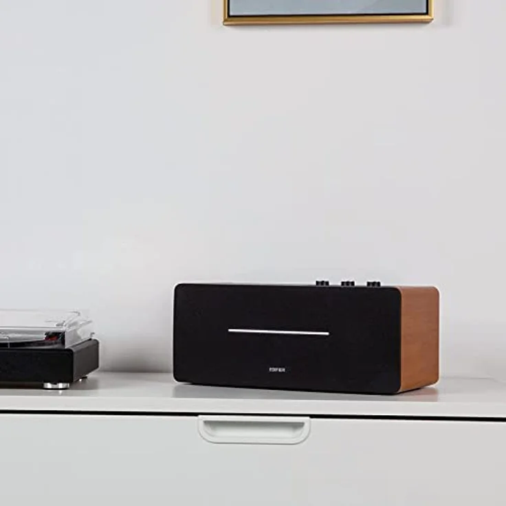 Edifier D12 Bücherregal-Lautsprecher - Integrierter Desktop-Stereo-Bluetooth-Lautsprecher - Drahtloser Computer-Lautsprecher für den Desktop-Einsatz - 70 Watt RMS mit Subwoofer-Line-Out - Holzgehäuse – Bild 4