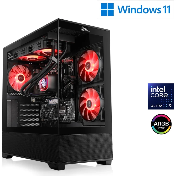 CSL-Computer Gaming PC M13430H, Intel Core Ultra 9 285K, 24x 3700 MHz, 32 GB DDR5 RAM, 1 TB M.2 SSD, Windows 11 Home