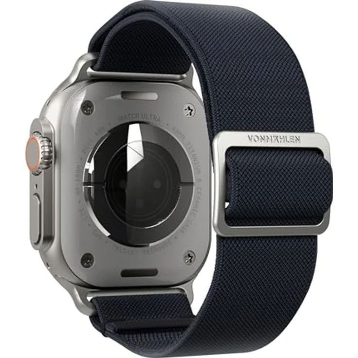 Vonmählen Classic Nylon-Armband für Apple Watch 42 44 45 49 mm, flexibles, atmungsaktives Uhrenarmband, Blau – Bild 4