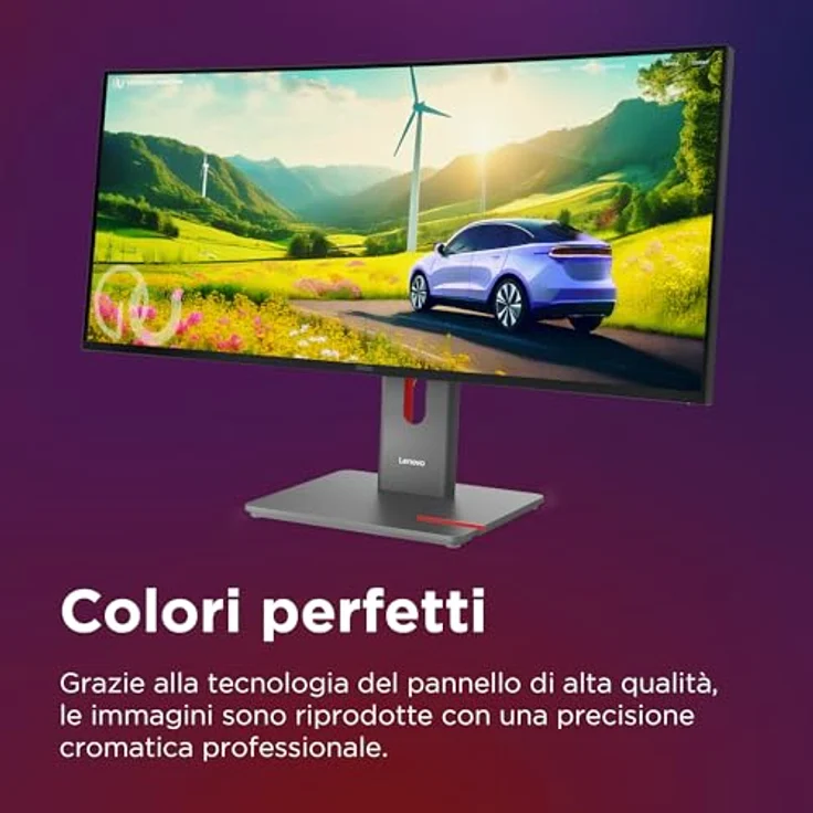 Lenovo ThinkVision P34WD-40, 34 Zoll gebogener LED-Monitor mit 3440 x 1440 Auflösung, 120 Hz, IPS, HDR10 und USB-C, finsternis schwarz – Bild 4