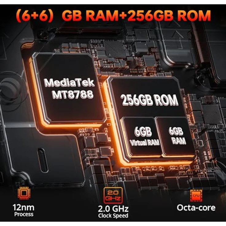 CUBOT Kingkong 8(2023) Outdoor Smartphone Android 13-10600mAh, 12GB+256GB Outdoor Handy Ohne Vertrag, 6,52 Zoll In-Cell Display, mit 5000LM LED Taschenlampe, 48MP Kamera, IP68/69K/Dual SIM/NFC/GPS – Bild 2