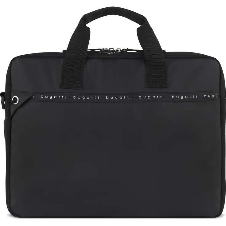 Bugatti Aktentasche BLANC DELIGHT (15"), Notebooktasche, Schwarz - Leichtes Material, 2 Hauptfächer, gepolstertes Notebookfach