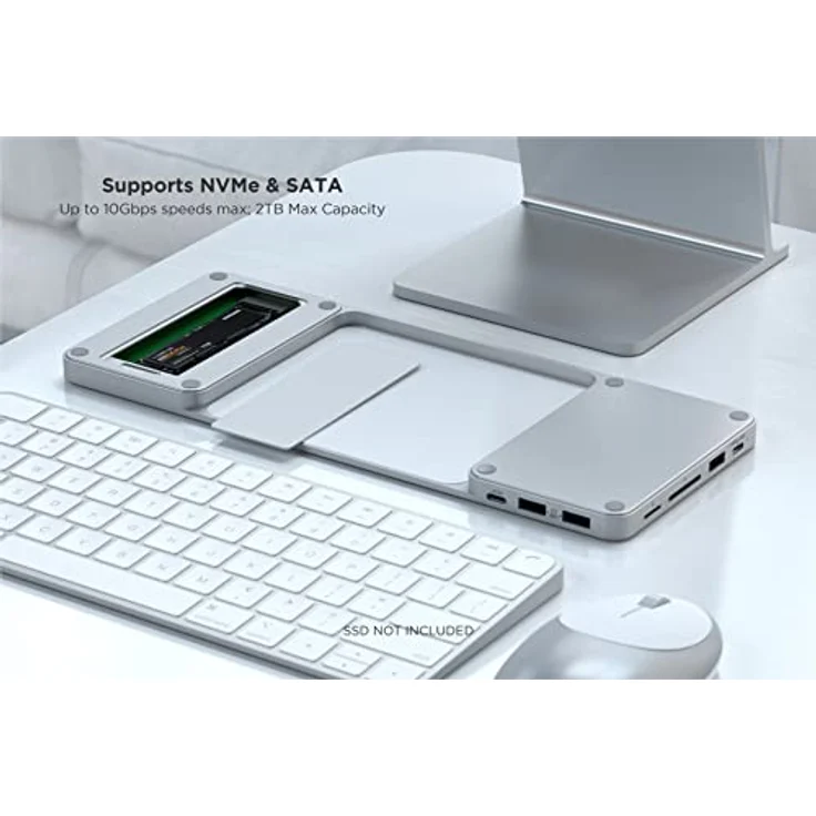 Satechi ST-UCISDS - USB-C Slim Dock für 2021 iMac (24 Zoll) - Silber - USB 3.2 Gen 2 - NVMe,SATA - M.2 – Bild 5