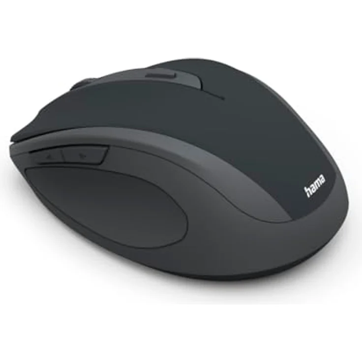 Hama WM-400 Funkmaus, ergonomisch, optisch, 1600 DPI, 6 Tasten, geräuschlos, schwarz – Bild 3