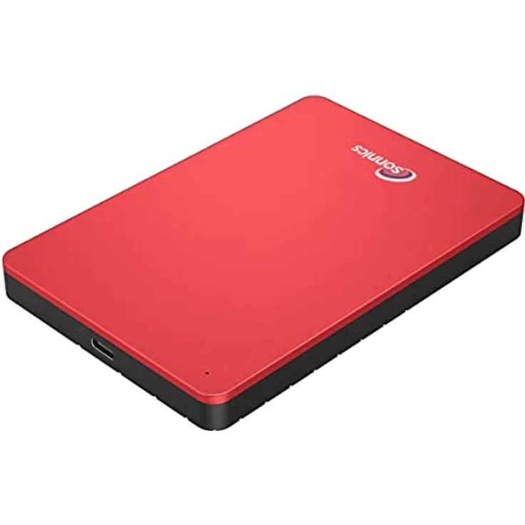 Sonnics 500GB Rot Externe tragbare Festplatte Typ C USB 3.1 kompatibel mit Windows-PC, Mac, Smart TV, Xbox One/Series X und PS4/PS5 – Bild 1