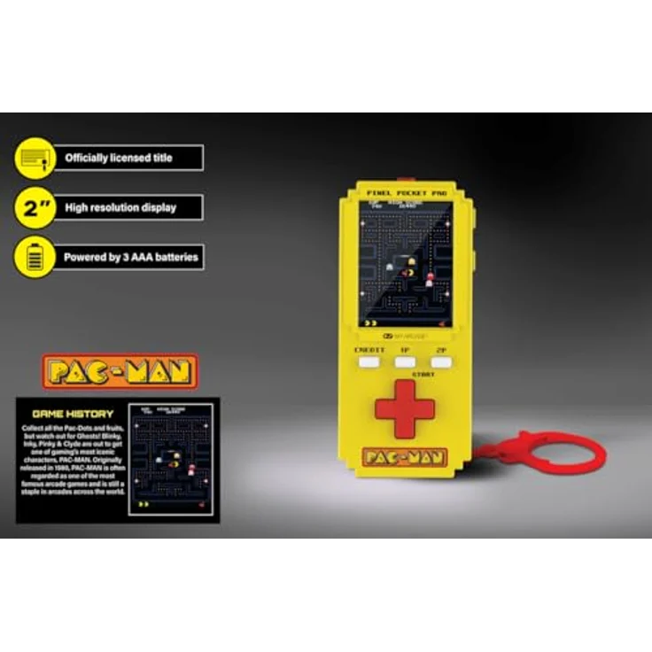 My Arcade Pixel Pocket Pro Pac-Man, Tragbare Spielkonsole, 5,08 cm (2), Gelb, Schwarz – Bild 5