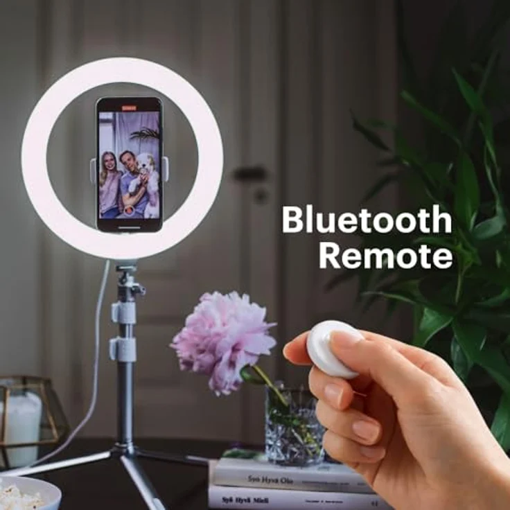 Kodak LED Ringlicht mit Stativ für Smartphones & kleine DSLR- und Actioncams (25cm Durchmesser; Verstellbare Helligkeit, Höhe und Farbbalance; 1800 Lumen; Fernauslöser & Tragetasche inklusive) – Bild 8