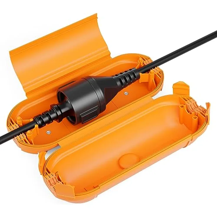 deleyCON Kabel Schutzbox MK5635, Outdoor IP44, wetterfest, spritzwassergeschützt, orange