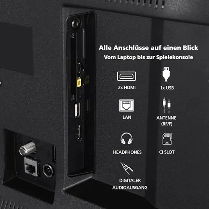 Toshiba Fernseher 24 Zoll Smart TV - VIDAA TV (HD LED TV, HDR, Triple-Tuner) 24WV3463DAZ, Schwarz – Bild 3